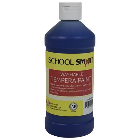 SCHOOL SMART School Smart 2002745 1 Pint Washable Tempera Paint; Blue 2002745